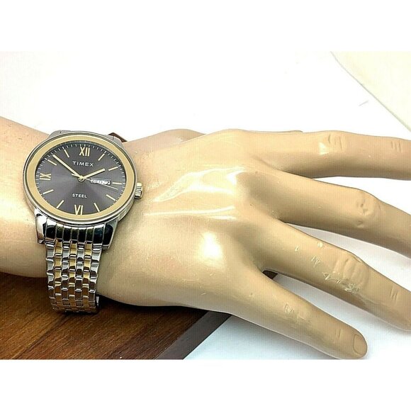 Timex Men's Watch TW2T50500 Quartz Gray Dial Two Tone Stainless Steel 41mm - Picture 4 of 13